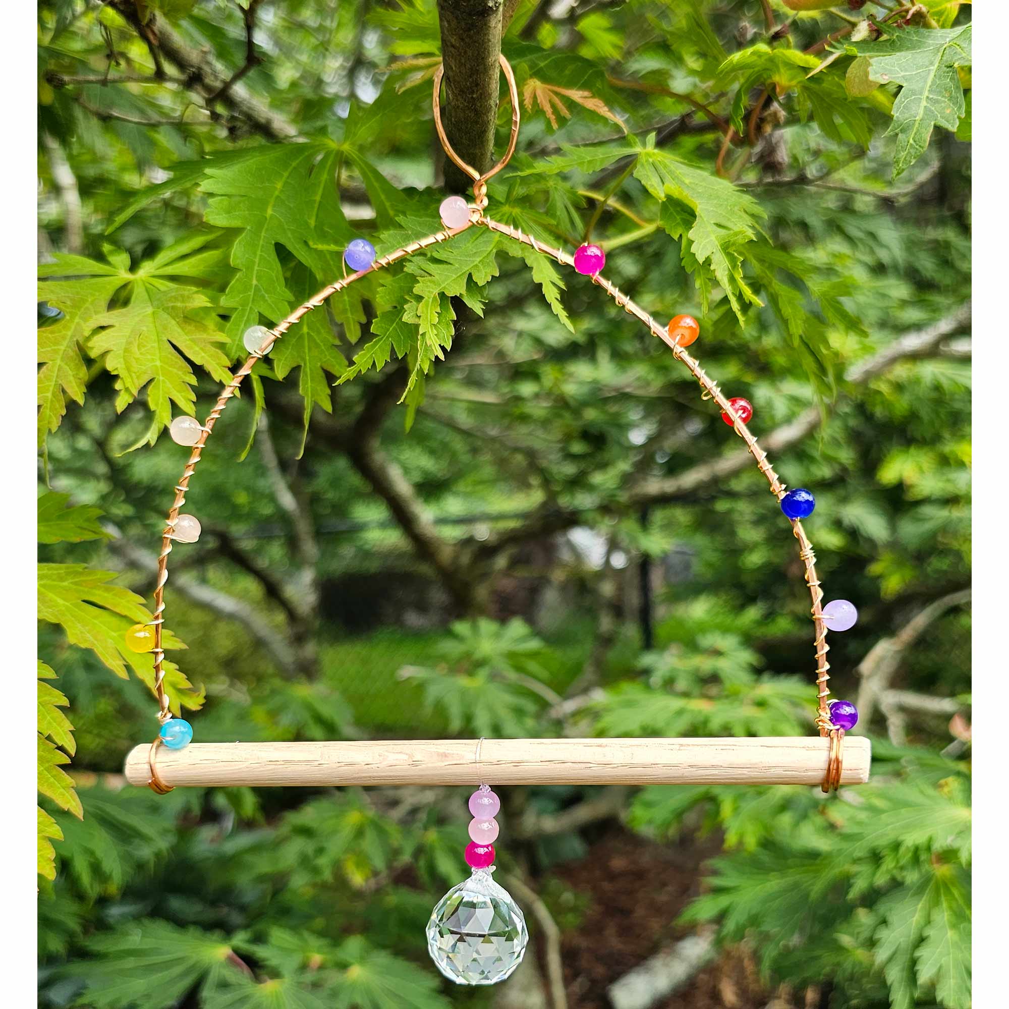 hummingbird swing perch suncatcher