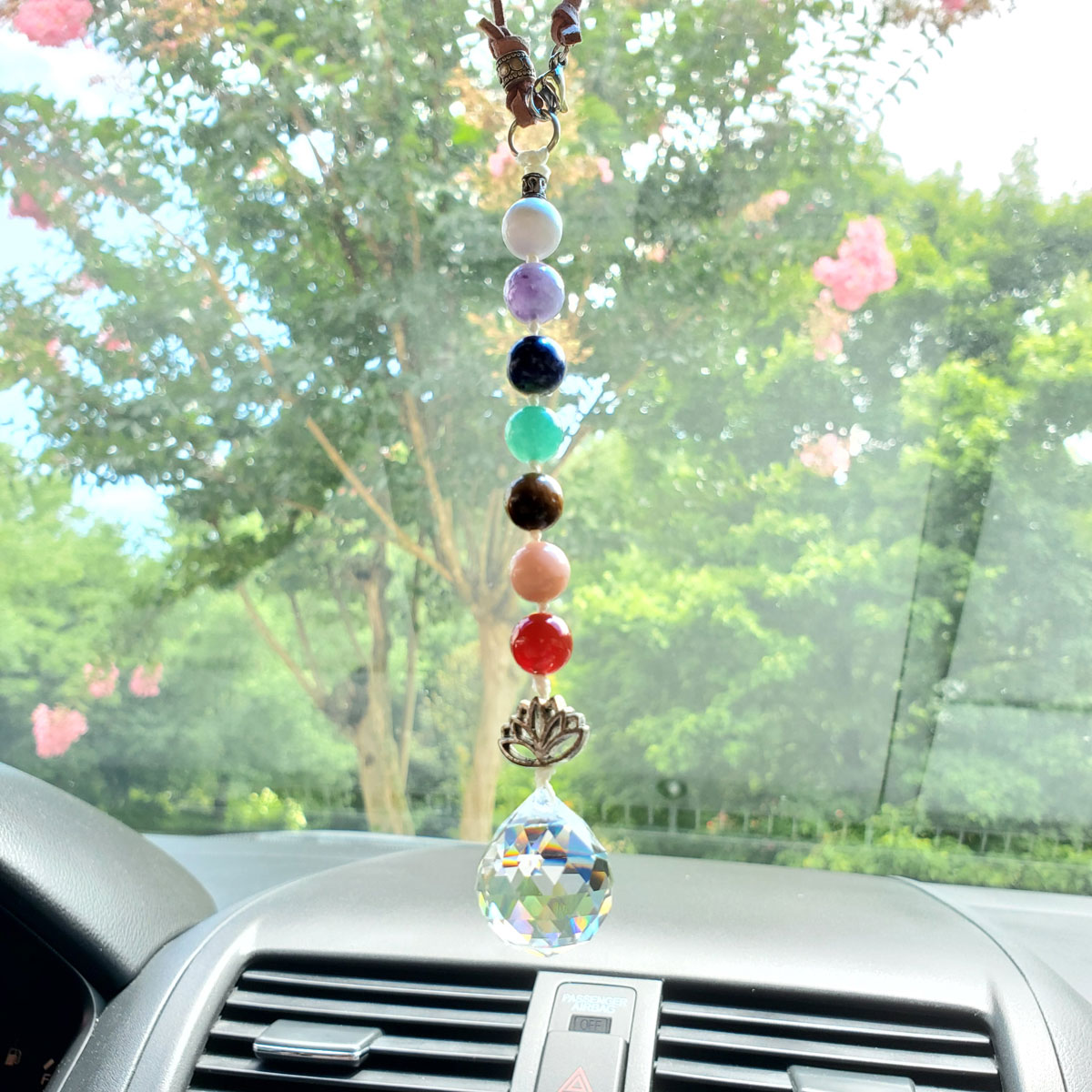 Seven Chakras Car Charm Suncatcher | Rainbow Maker Decor