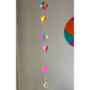 Color Joy Art crystal suncatcher. Hand painted colorful art