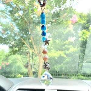 Beach Car Charm Suncatcher | Coastal Rear View Mirror Charm