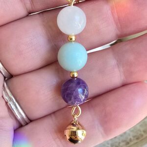 Balance Mindfulness Bell Charm | Gemstone Purse Charm | Intention Charm