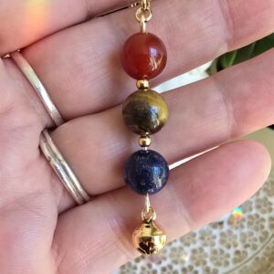 Confidence Mindfulness Bell Charm | Gemstone Purse Charm | Intention Charm