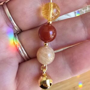 Joy Mindfulness Bell Charm | Gemstone Purse Charm | Intention Charm