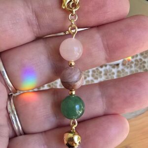 Love Mindfulness Bell Charm | Gemstone Purse Charm | Intention Charm