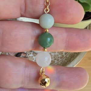 Grow Mindfulness Bell Charm | Gemstone Purse Charm | Intention Charm