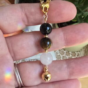 Protection Mindfulness Bell Charm | Gemstone Purse Charm | Intention Charm